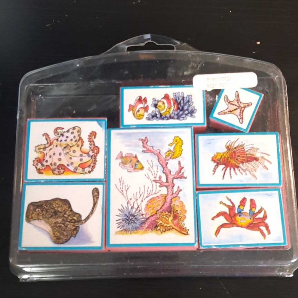 Reef rubber stamp set.